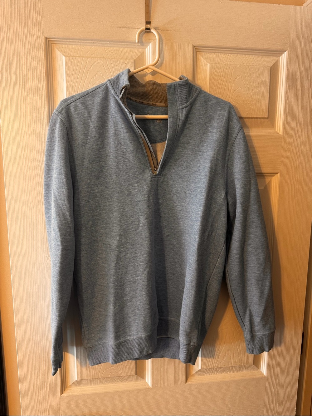 Men's Light Blue Half-Zip Sweater